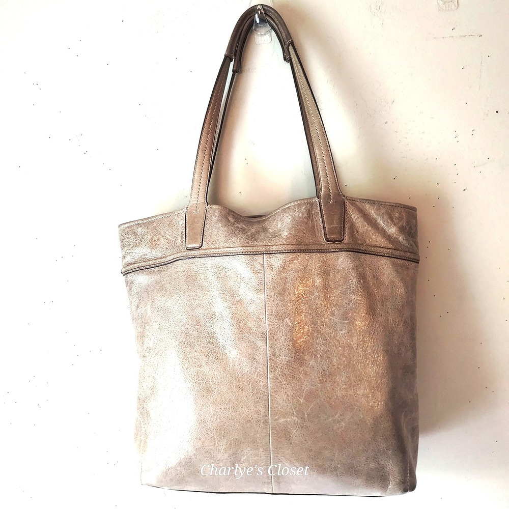 Coach Audrey 17043 Perforated Leather Logo Tote Champagne Metallic Y2K Revival - Picture 3 of 13